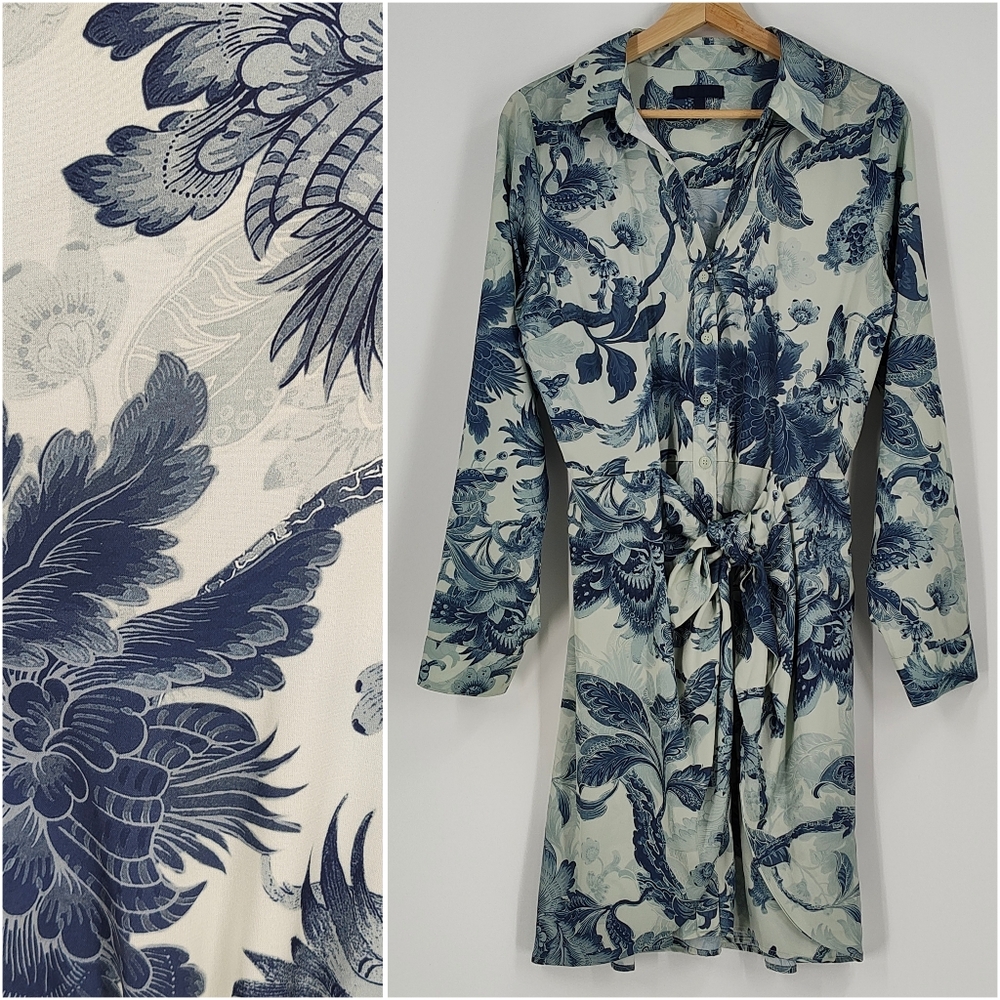 Guess Alya Long Sleeve Satin Print Dress